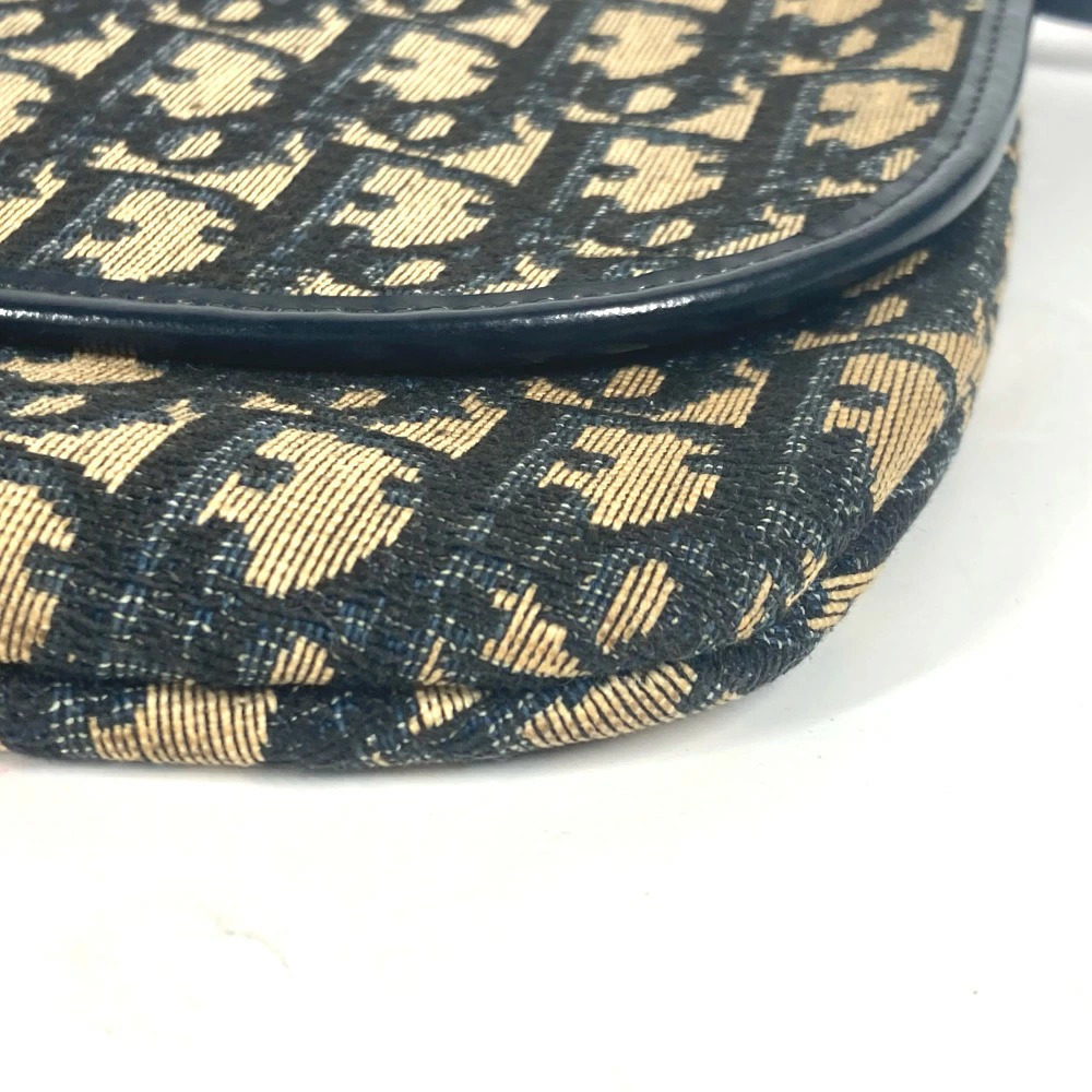 Dior Trotter CD Logo Accessory Clutch Shoulder Bag Canvas Leather Navy Blue - Picture 6 of 14